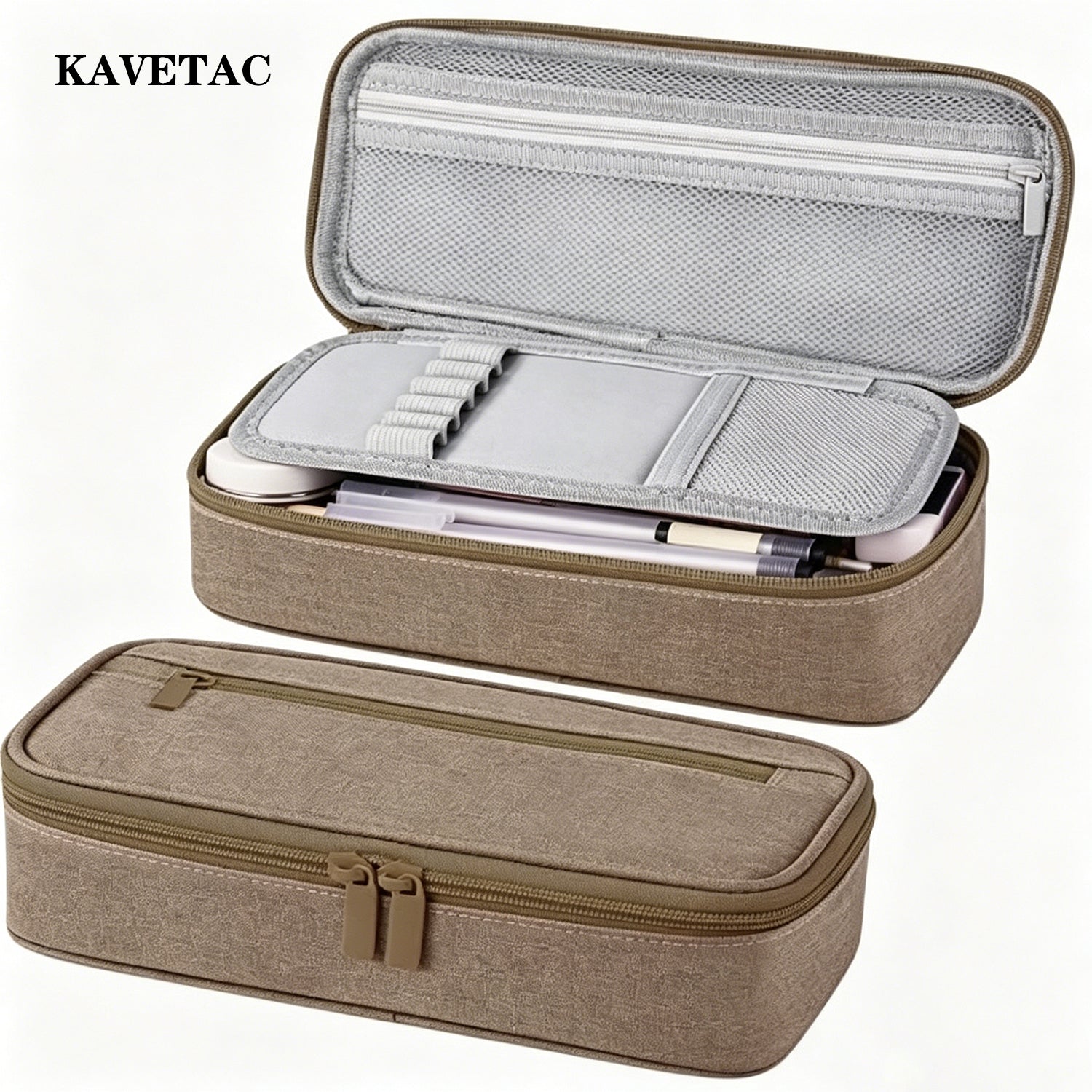 KAVETAC Pencil Case, Large Storage Organizer for Stationery, Back - to - School Essential, Teacher Must - have, Big Pencil Pouch, Marker Case School Supplies for College & High School