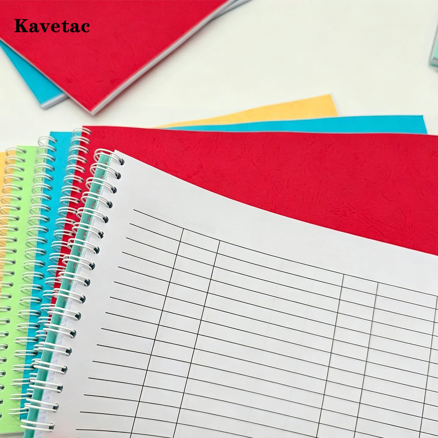 KAVETAC Blank Form Spiral Notebook, A4 Size 21 Lines 7 Columns Blank Ledger for Office & Home