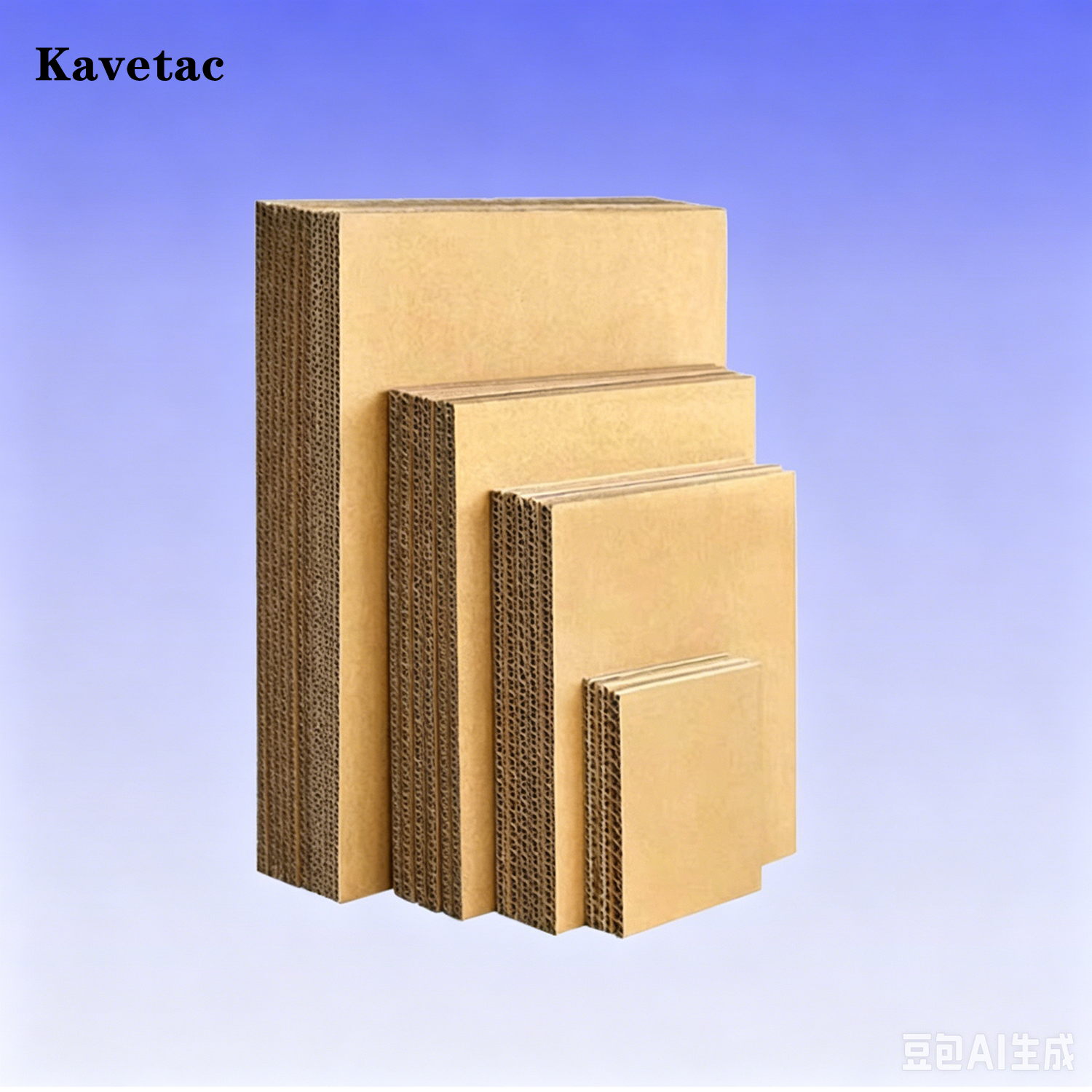 KAVETAC Corrugated Cardboard Sheets, 3-Ply Thick Customizable Kraft Paper for Shipping Packaging & DIY Crafts