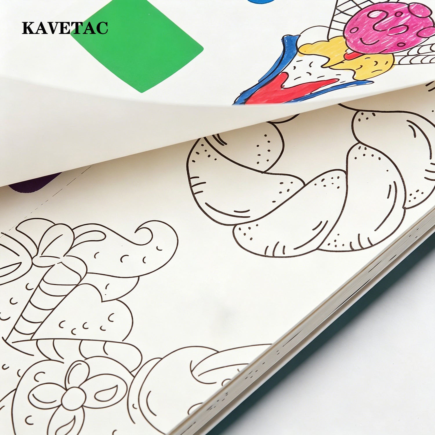 KAVETAC Thick White Card Coloring Book, 12 Clear Line Art Pages for Watercolor Painting