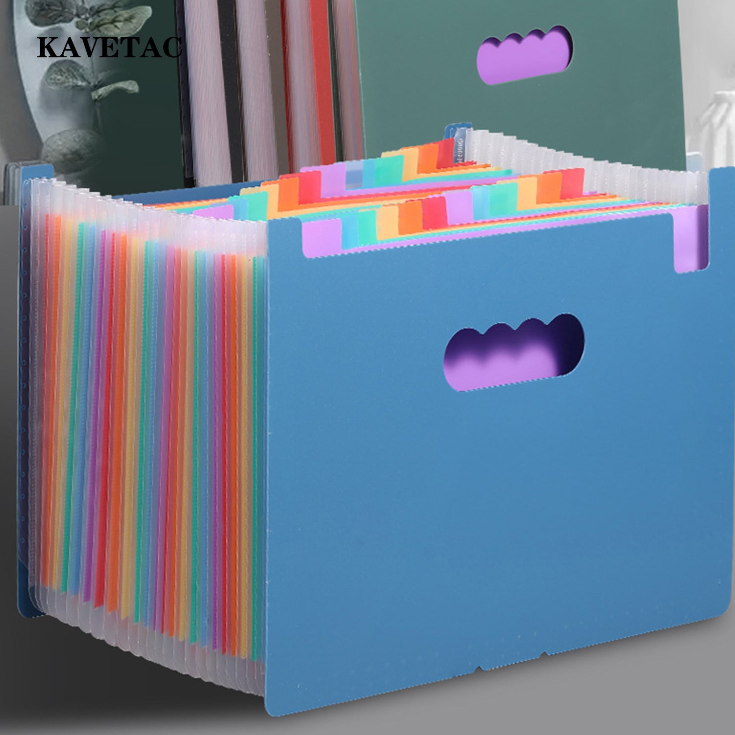 KAVETAC A4 Expanding File Folder, 25-Pocket Standing Accordion File Organizer with Color Tabs and Index Labels for Documents, Receipts, Bills and Office Papers
