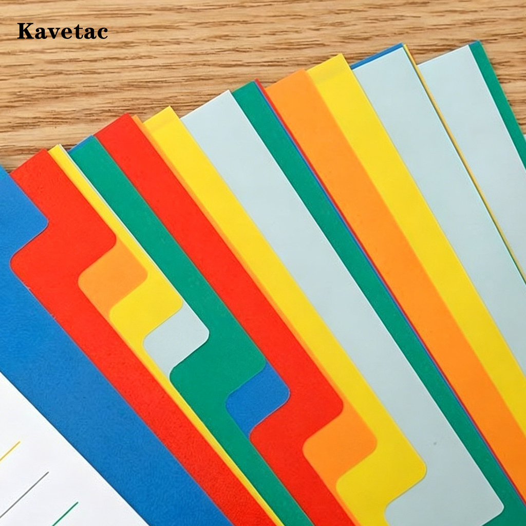KAVETAC Colorful Directory Paper Tabs, Reusable Binder Dividers for School & Office Organization