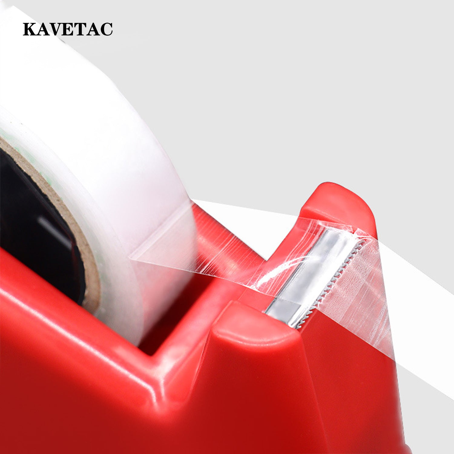 KAVETAC Tape Dispenser, 2-in-1 Tape Holder and Cutter for Tape up to 24mm Wide, Desktop Adhesive Tape Dispenser
