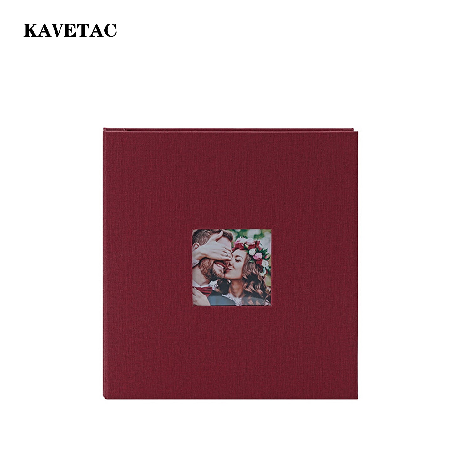 KAVETAC Burgundy Engagement Photo Album, Hardcover Scrapbook for Wedding Memories