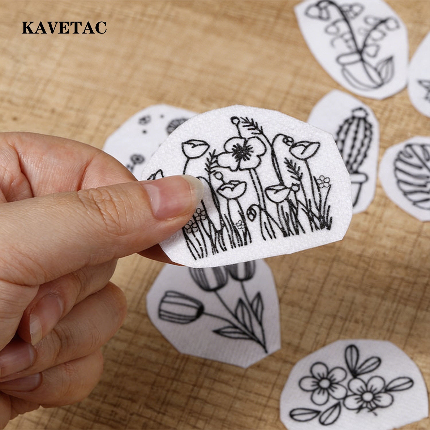 KAVETAC Embroidery Design Transfer Paper, Floral & Fun Patterns for Beginner Craft Projects