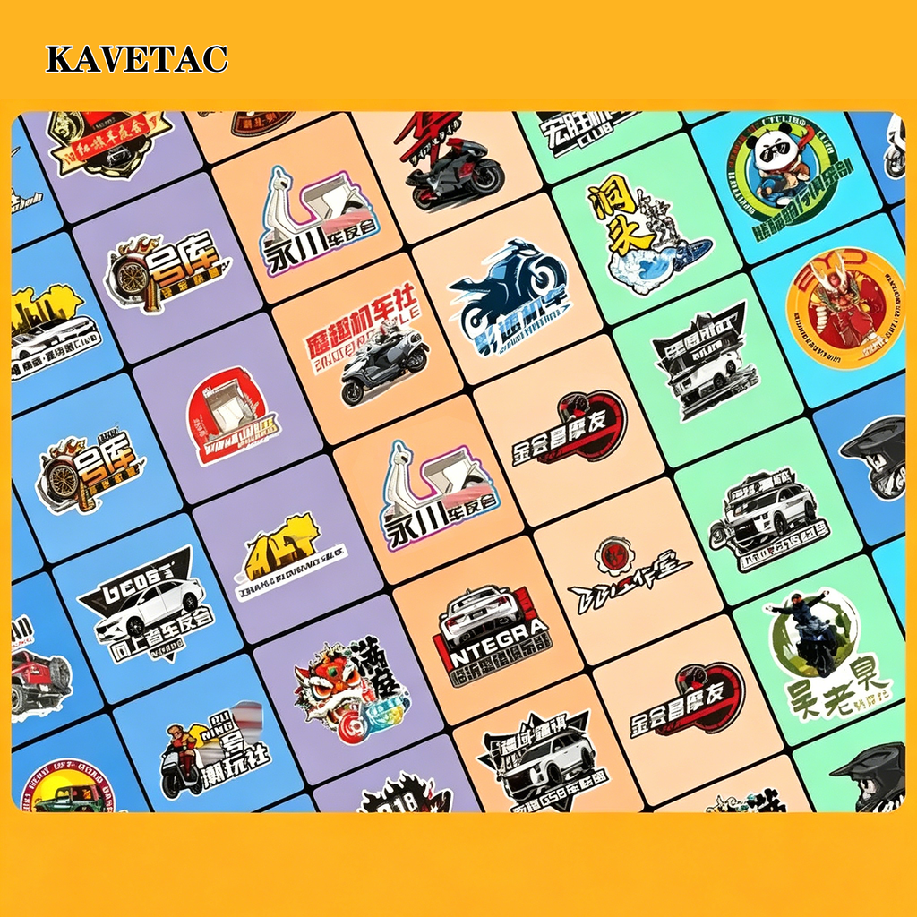 KAVETAC Custom Bumper Stickers, 1 sheet, Personalized Text & Logo Design Available