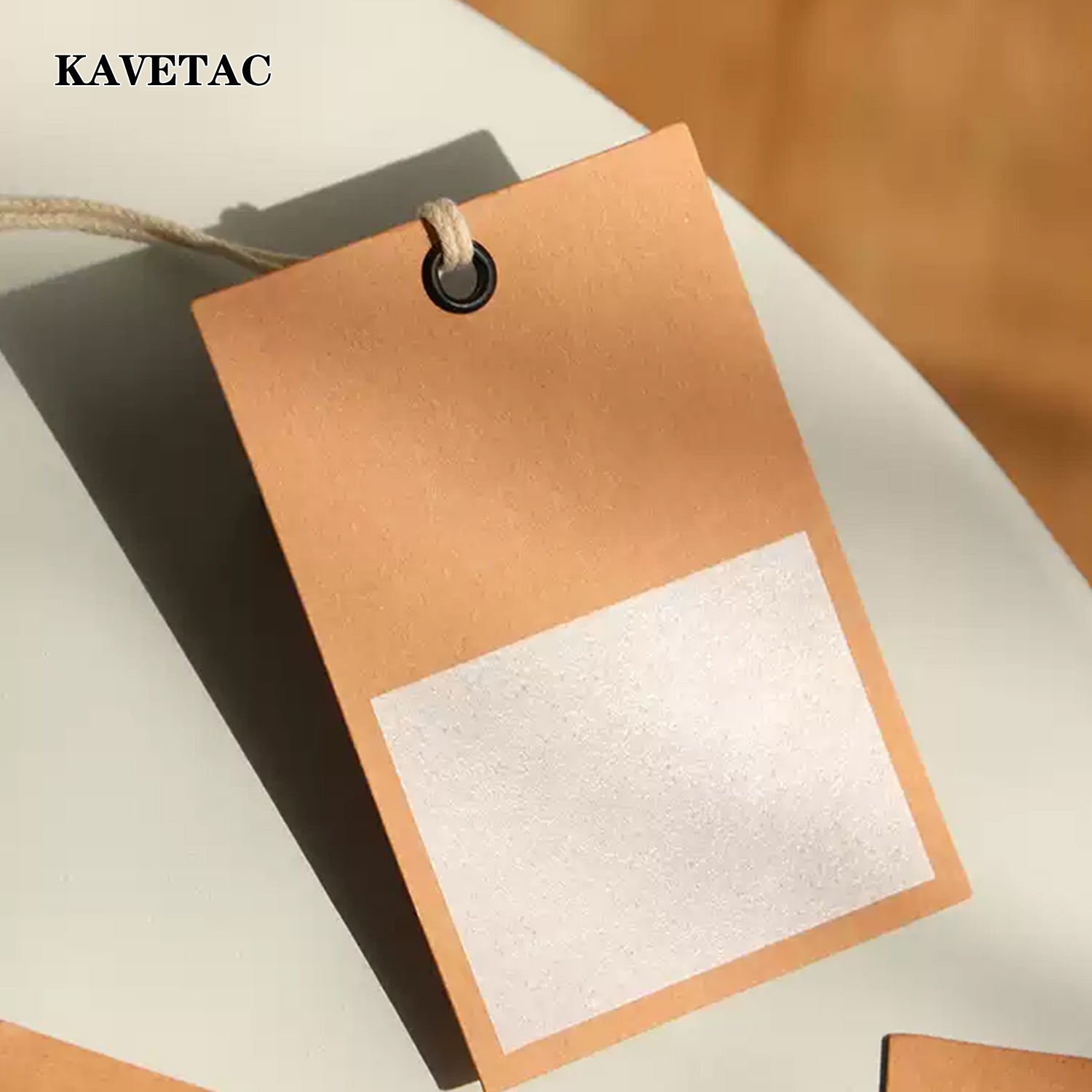 KAVETAC 100PCS Blank Kraft Paper Hang Tags with Eyelets, for Clothing, Gifts & Price Labels