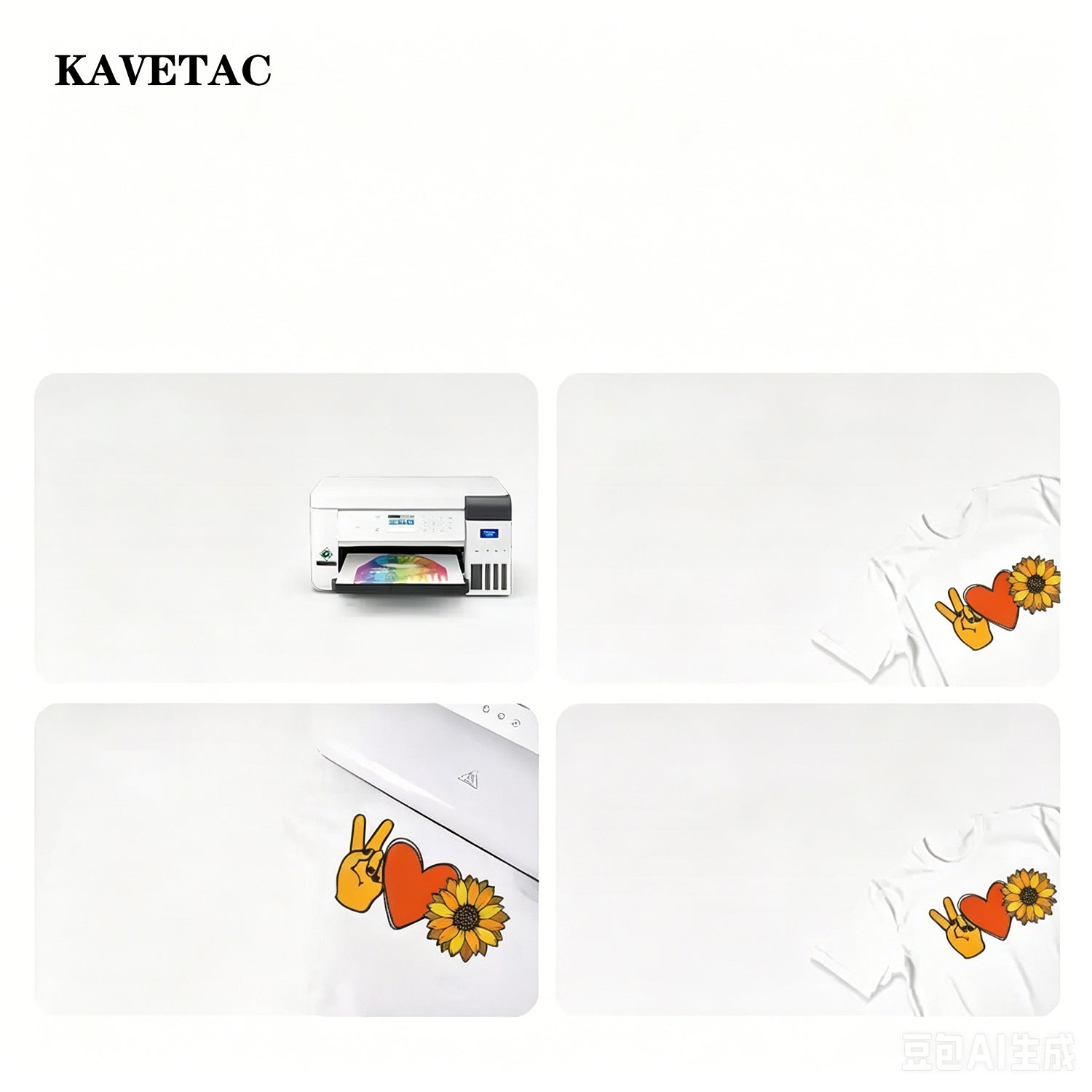 KAVETAC High-Transfer Sublimation Paper, 100 Sheets for Heat Press Projects