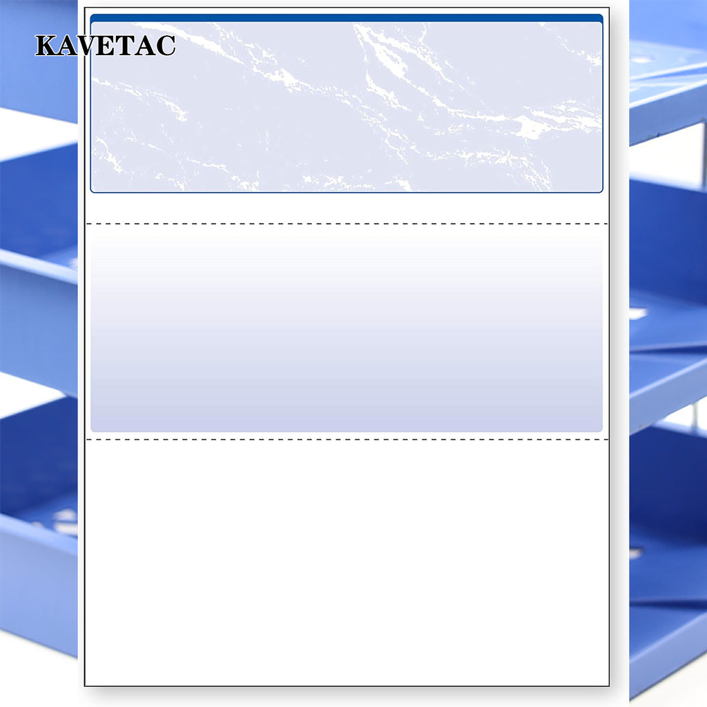 KAVETAC Blank Bank Check Paper with Microtext Security Design, Compatible with Most Check Printers