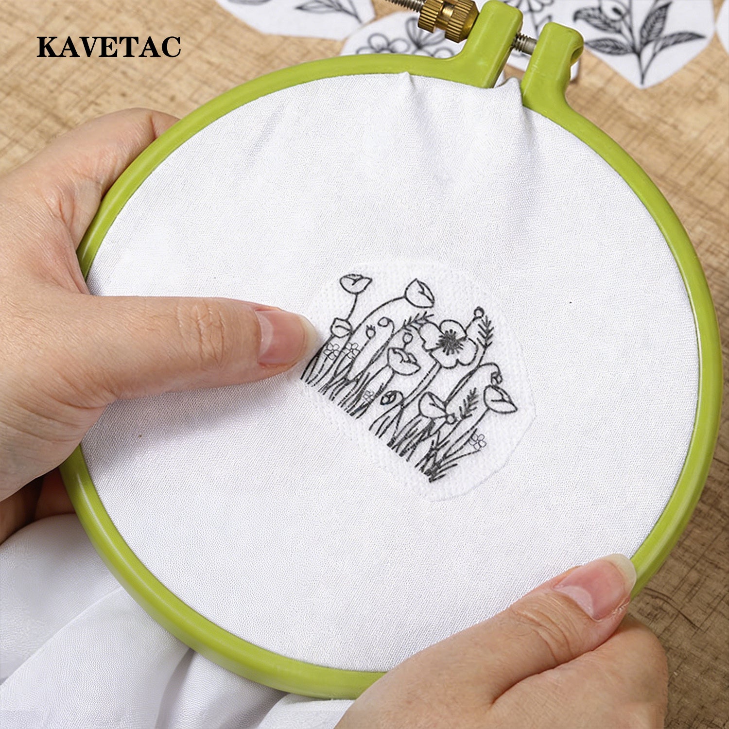 KAVETAC Embroidery Design Transfer Paper, Floral & Fun Patterns for Beginner Craft Projects