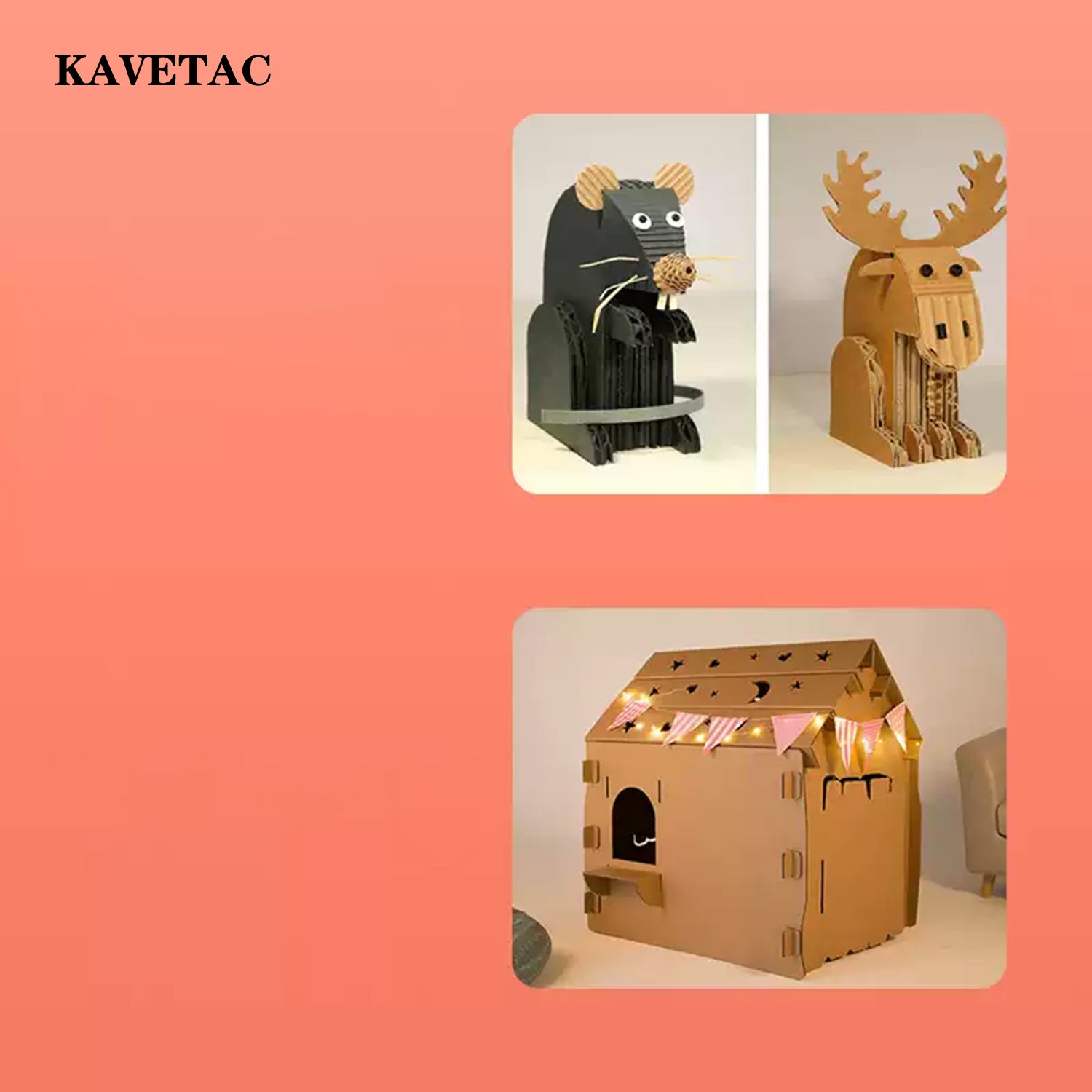 KAVETAC DIY Craft Cardboard Set, 100PCS 4-Color Thick Chipboard for Models, Journals & Scrapbooking