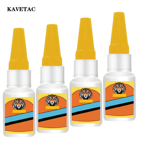 KAVETAC 4 Pack Super Glue, 10 Seconds Quick Bonding Instant Adhesive, Clear Fast Drying Multipurpose Glue for Office, Home, Craft, DIY and Repair Projects