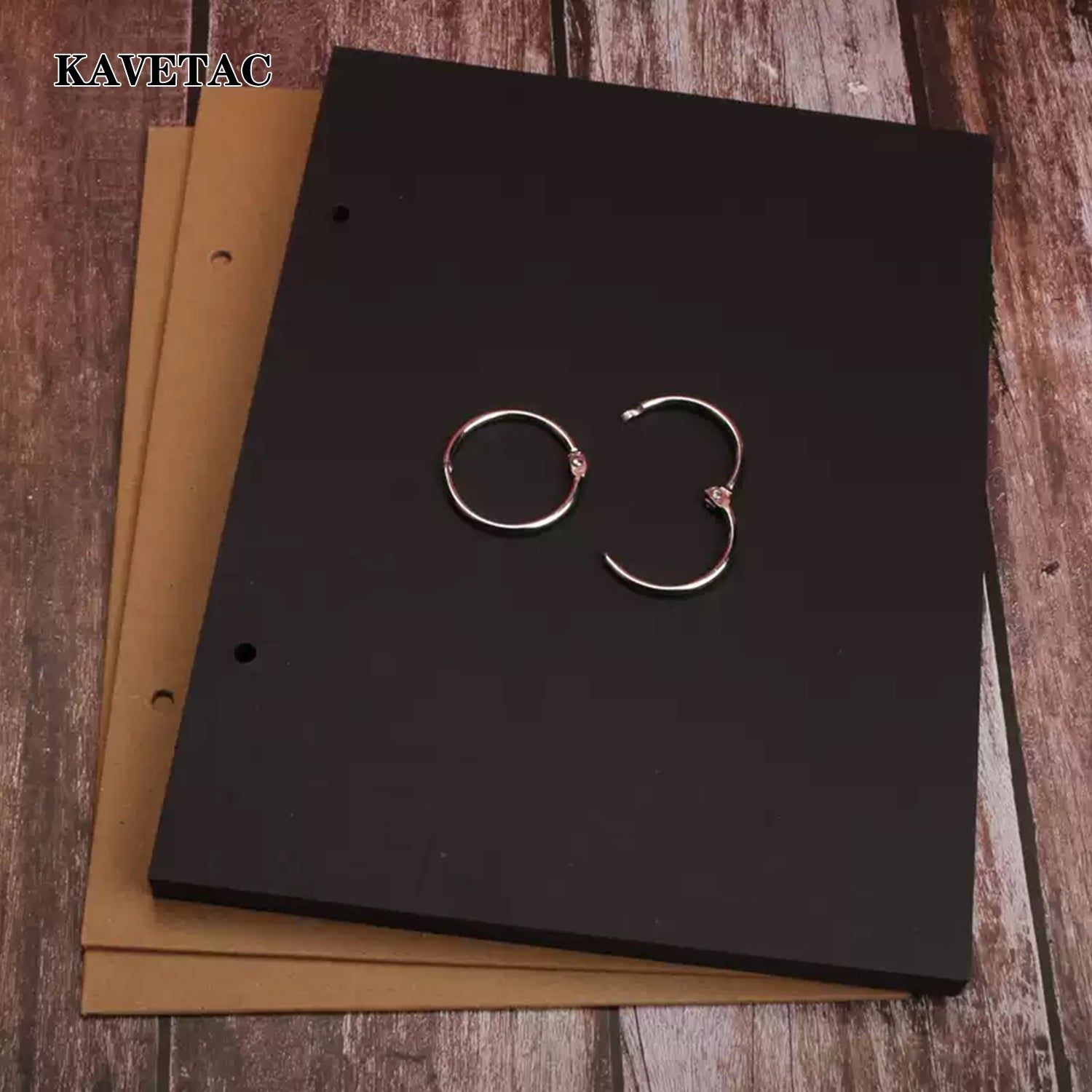 KAVETAC Autograph Books, Hardcover Loose-Leaf Black Card Notebook, 250gsm Thick Paper for Signatures & Doodles