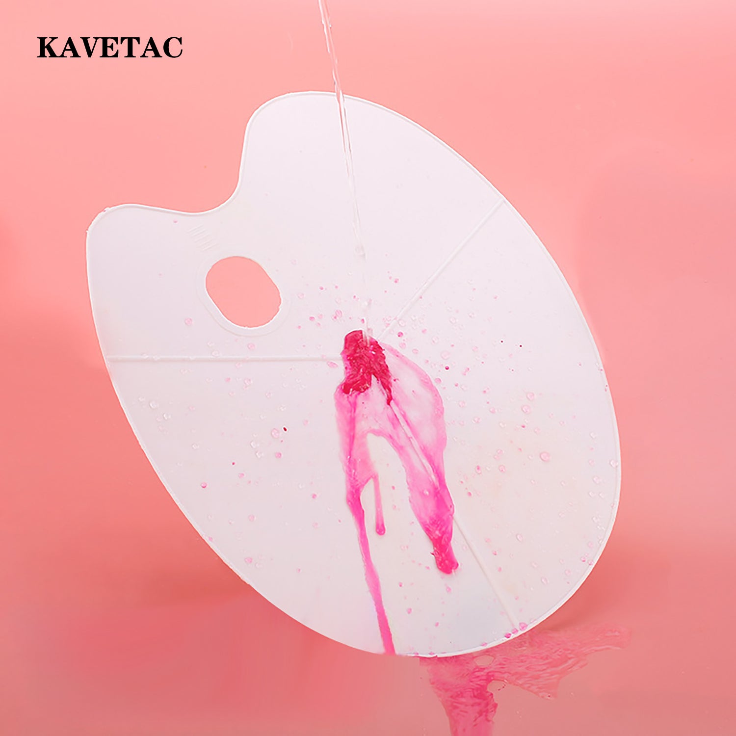 KAVETAC Painting Palettes, Foldable Plastic Artist Palette with Thumb Hole, Flexible & Easy-to-Clean for Acrylic, Watercolor & Oil Painting