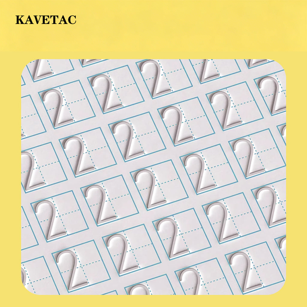 KAVETAC Practice Copybook for Kids, Reusable Grooved Handwriting Workbook, Letter Tracing and Handwriting Practice Books for Preschoolers and Kindergarten, 4 Books Set
