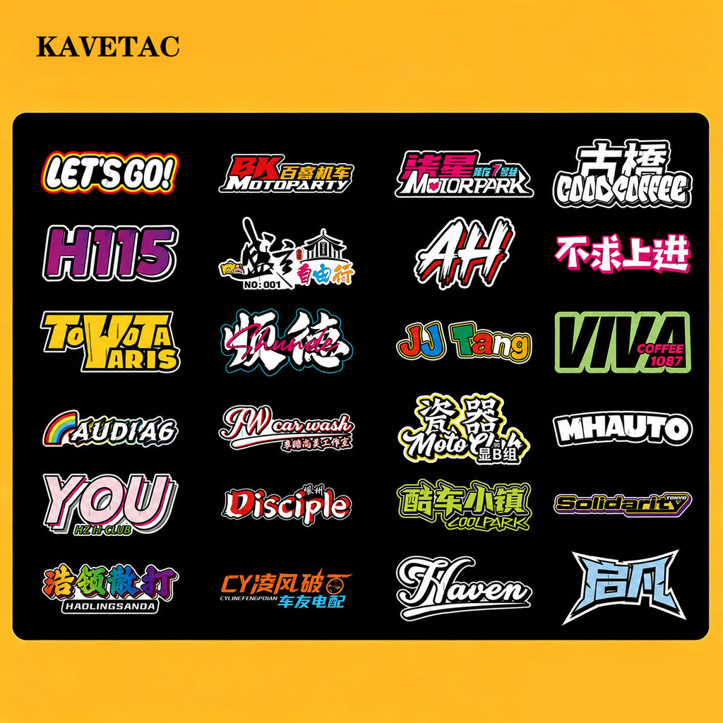 KAVETAC Custom Bumper Stickers, 1 sheet, Personalized Text & Logo Design Available