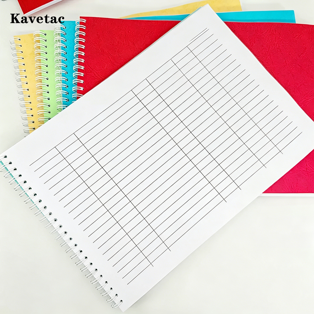 KAVETAC Blank Form Spiral Notebook, A4 Size 21 Lines 7 Columns Blank Ledger for Office & Home
