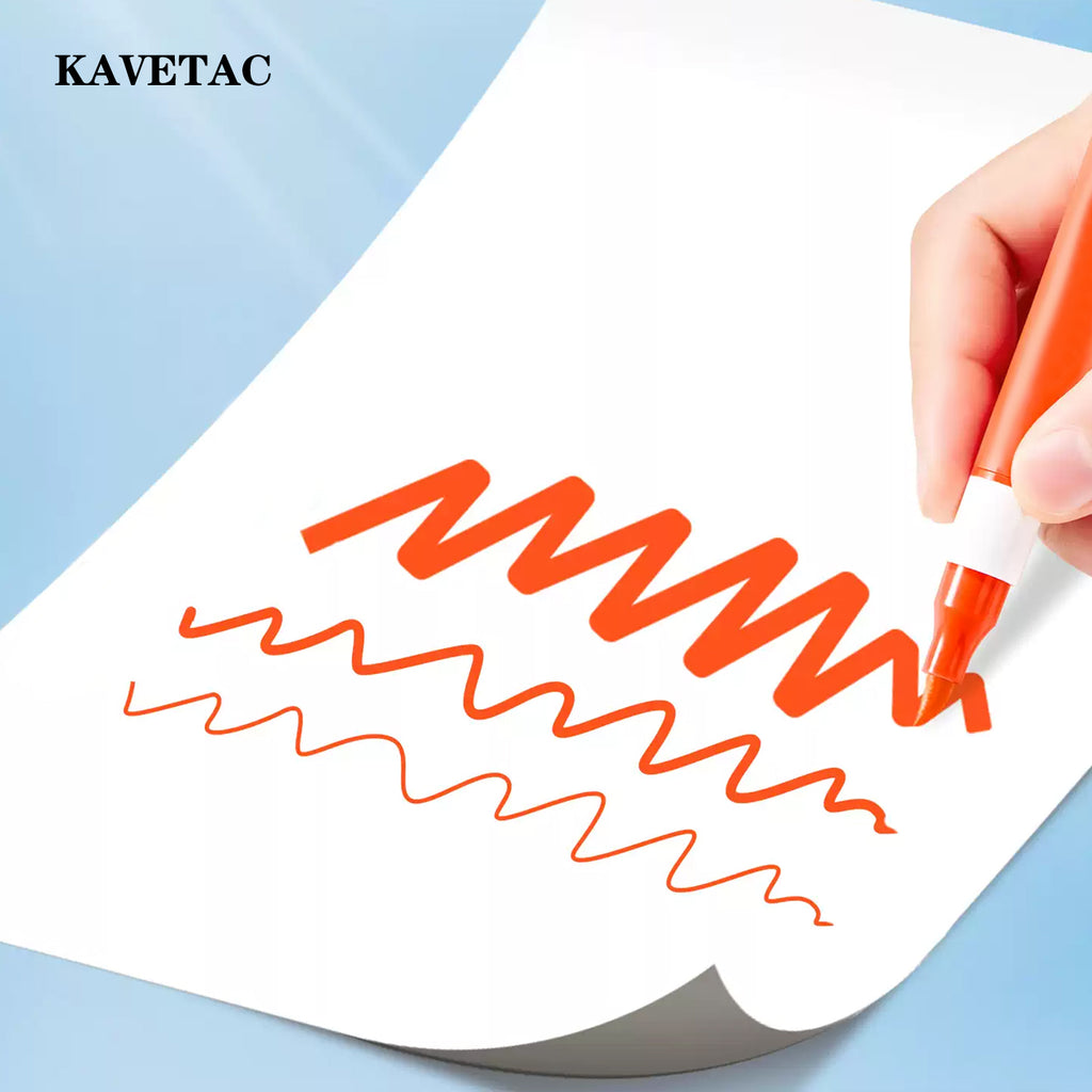 KAVETAC 12-Color Student Art Marker Set, Washable, Non-Bleeding & Safe for Kids & Artists