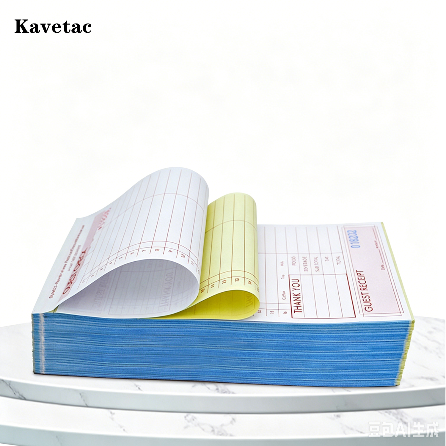 KAVETAC Guest Check Books, Restaurant Order Pads for Servers, 50 Sheets/Pad, Carbonless & Customizable