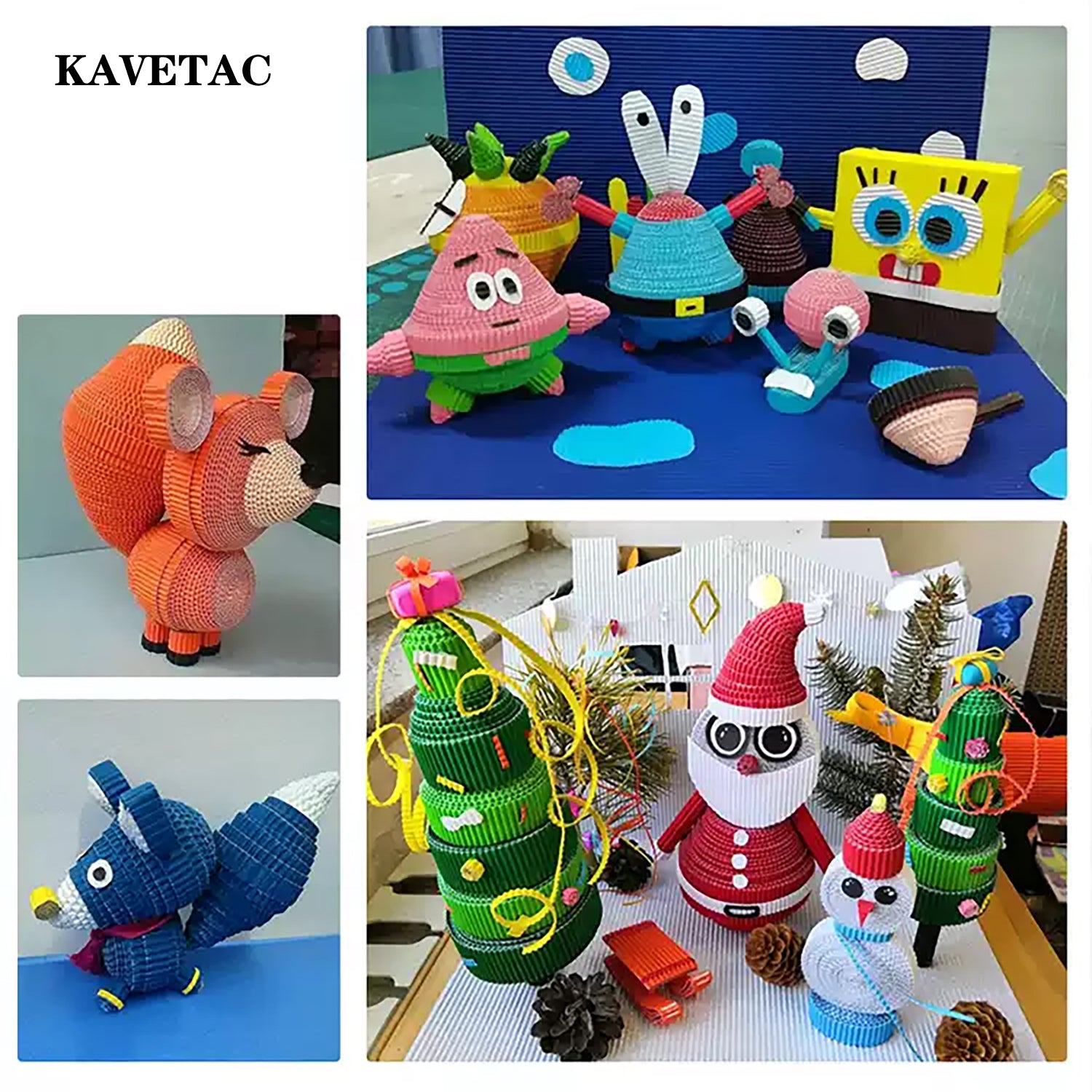 KAVETAC Colored Corrugated Paper, 24 Colors for DIY Crafts & 3D Projects