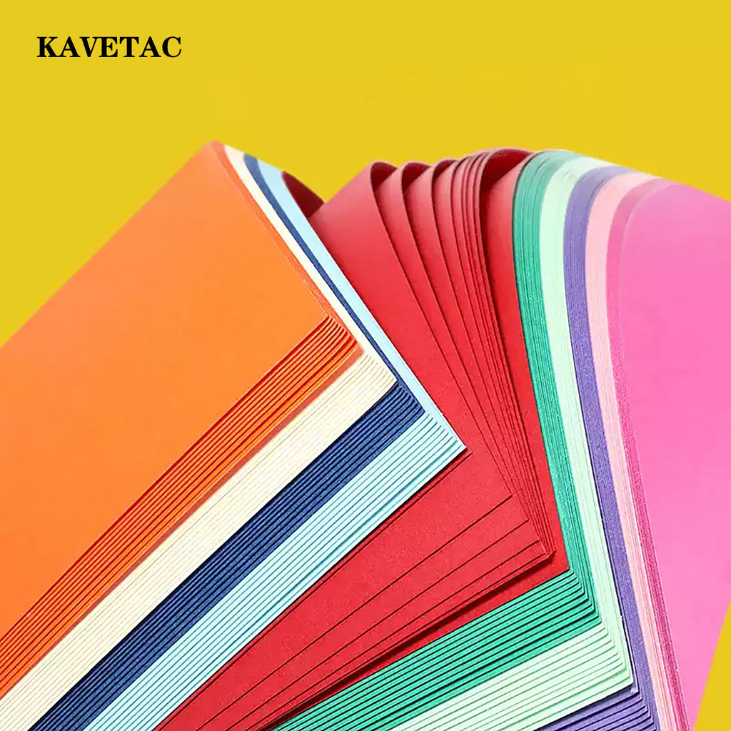 KAVETAC 250gsm Thick A4 Construction Paper, 24 Colors 120 Sheets for Crafts & Art