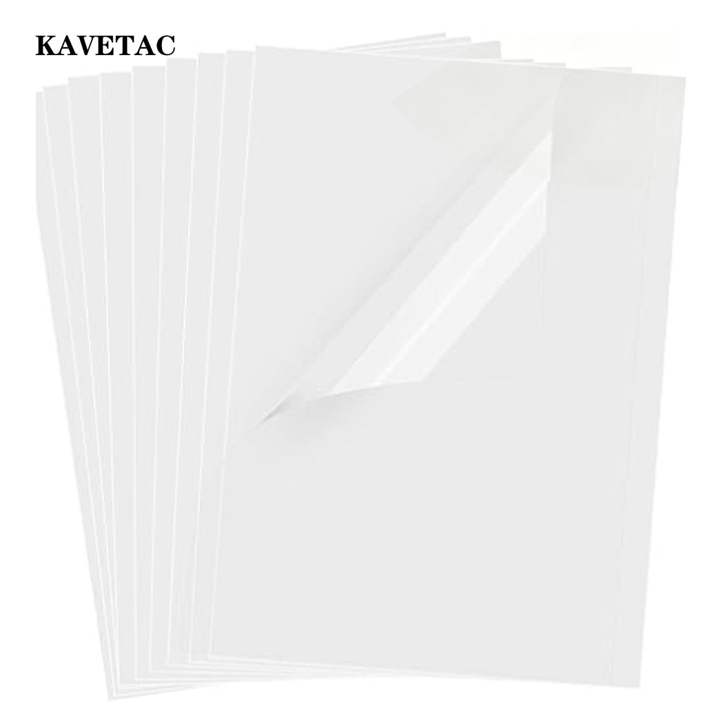 KAVETAC 30 Sheets Transparency Film Paper, 8.5x11 Inches Transparent Film for Ink Jet Printer, 100% Transparencies Printing Transparent Film Sheets for Overhead Projector, Silk Screen Printing
