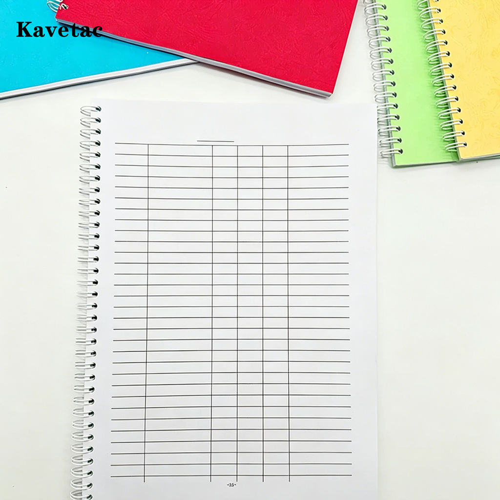 KAVETAC Blank Form Spiral Notebook, A4 Size 21 Lines 7 Columns Blank Ledger for Office & Home