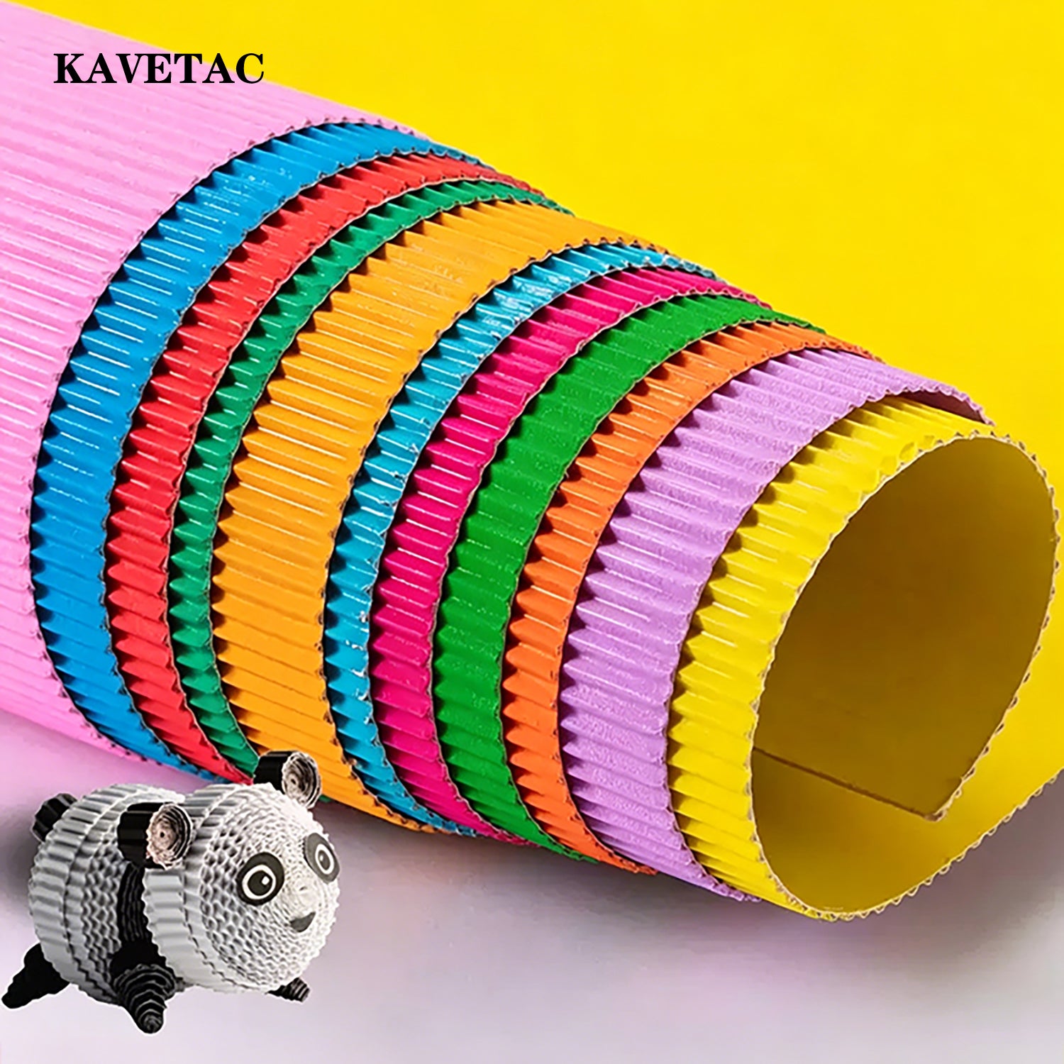 KAVETAC Colored Corrugated Paper, 24 Colors for DIY Crafts & 3D Projects