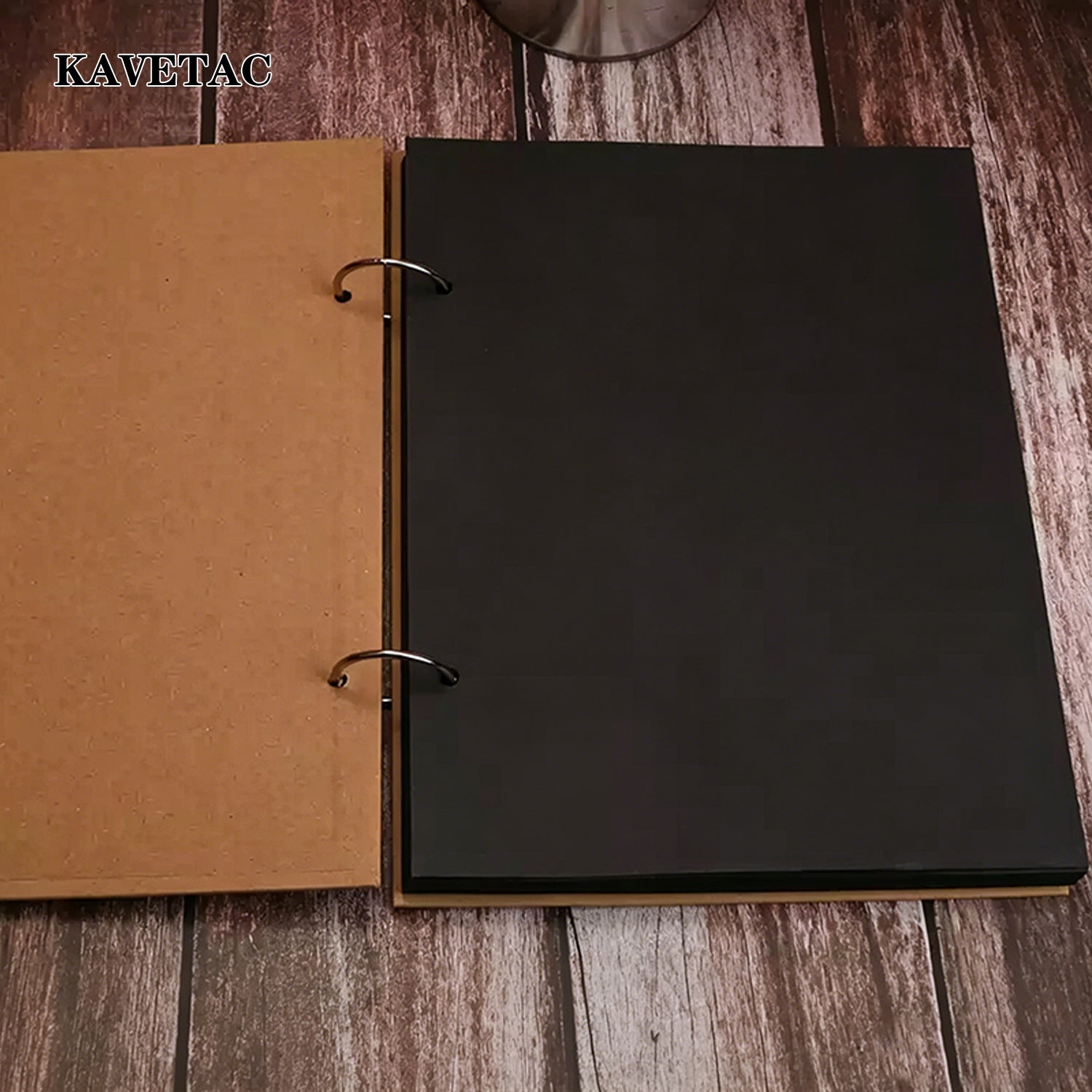 KAVETAC Autograph Books, Hardcover Loose-Leaf Black Card Notebook, 250gsm Thick Paper for Signatures & Doodles