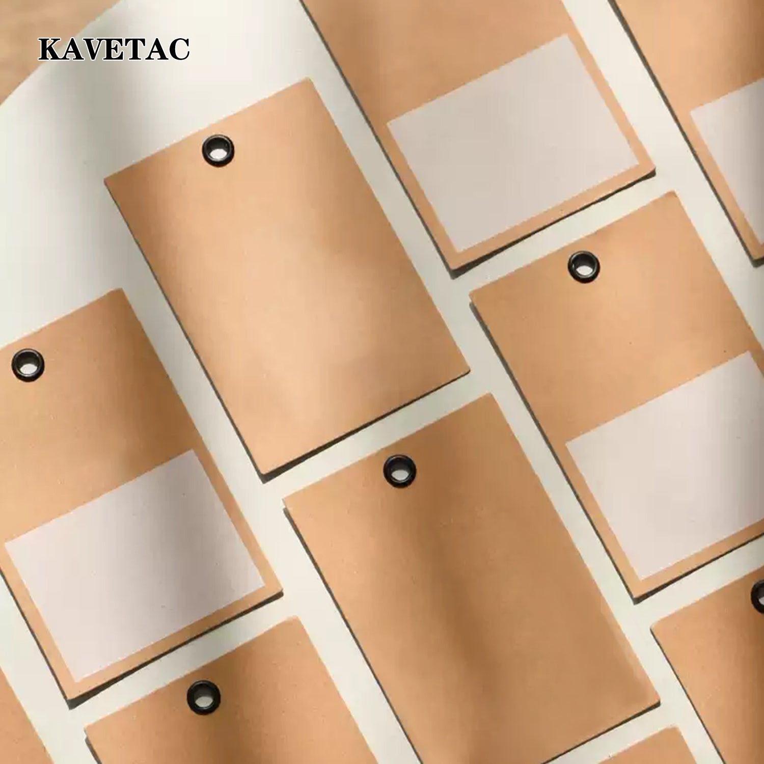 KAVETAC 100PCS Blank Kraft Paper Hang Tags with Eyelets, for Clothing, Gifts & Price Labels