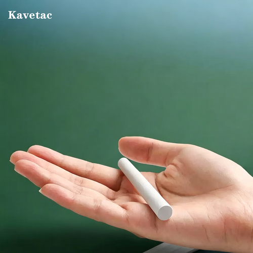 KAVETAC 50 Count Non-Toxic Chalks, White Dust-Free Writing Chalk for School, Home & Office Use