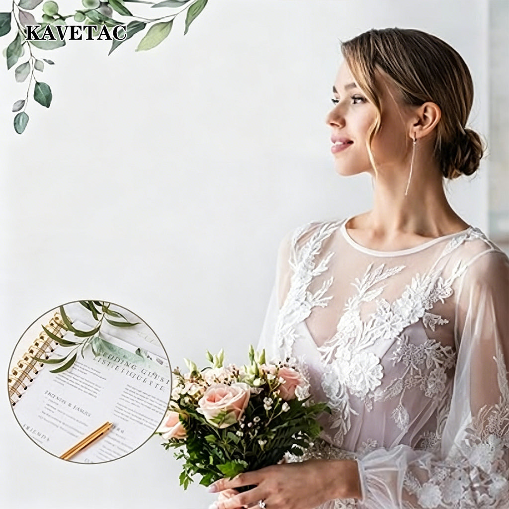 KAVETAC Wedding Planner Book - Bridal Planning Binder  - Bride Gifts - (FLORAL)