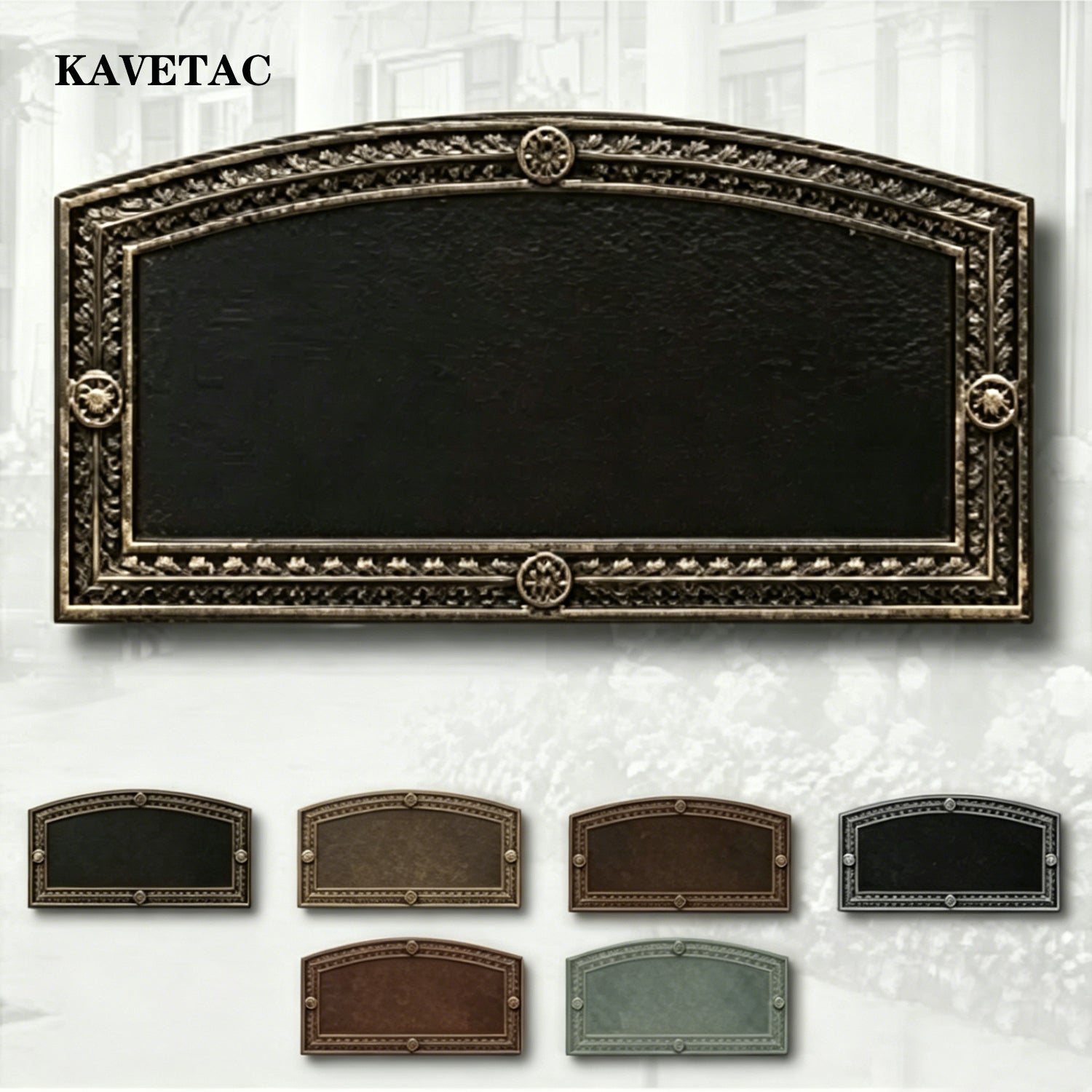 KAVETAC Personalized cast metal address plate. Display your address and street name. Customized house number sign.