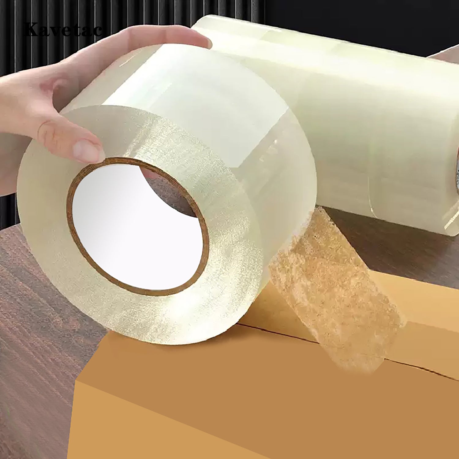 KAVETAC Clear Packing Tape, Heavy Duty Adhesive Shipping Tape for Moving & Storage