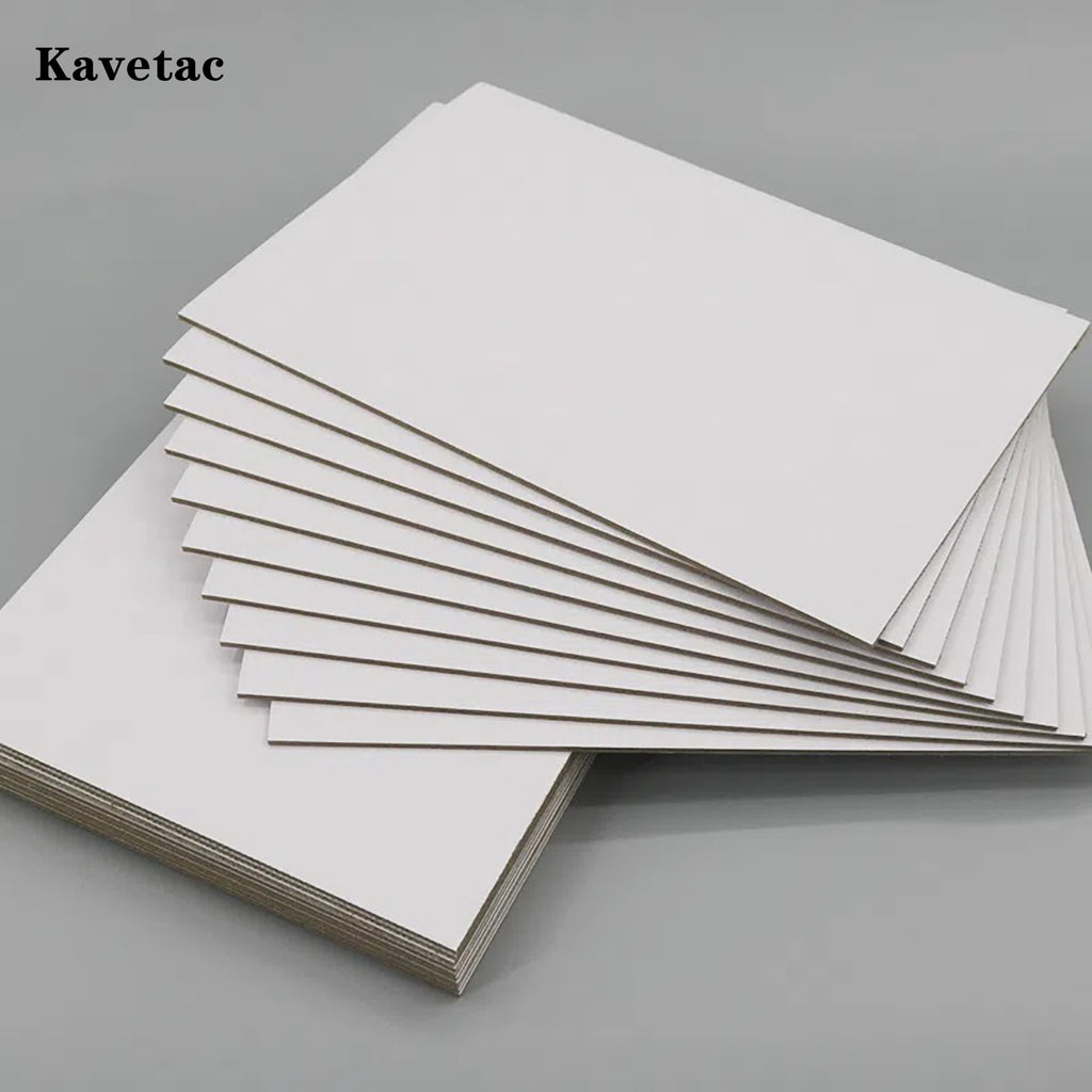 KAVETAC Self-Adhesive Blank White Cardstock, 1.5mm Thick, A4 Size, 10PCS DIY Cards for Crafts & Drawing