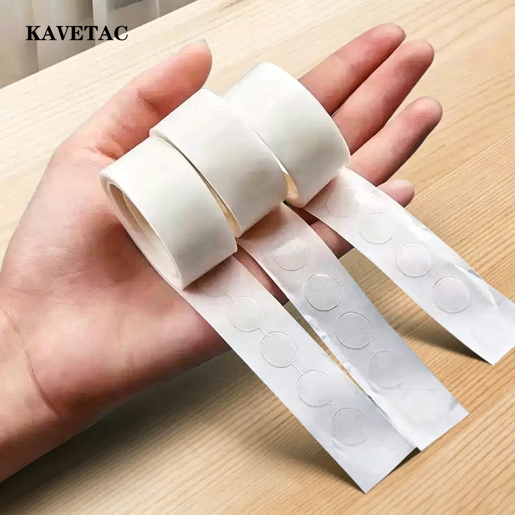 KAVETAC Adhesive Circular Discs, 100PCS Removable Double-Sided Dots, No Residue for Stationery & Home Use