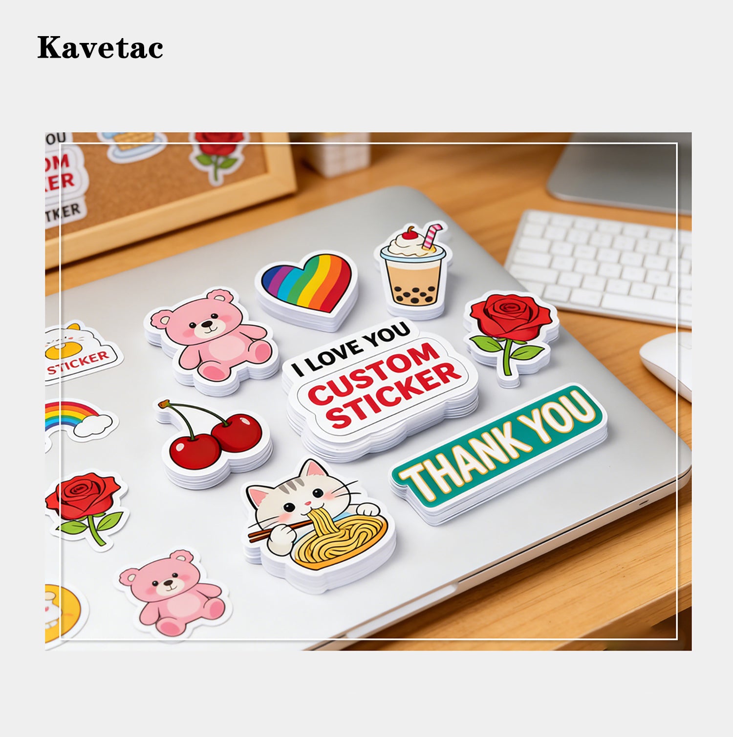 KAVETAC Personalized Adhesive Labels, Custom Logo Stickers for Packaging & Gifts