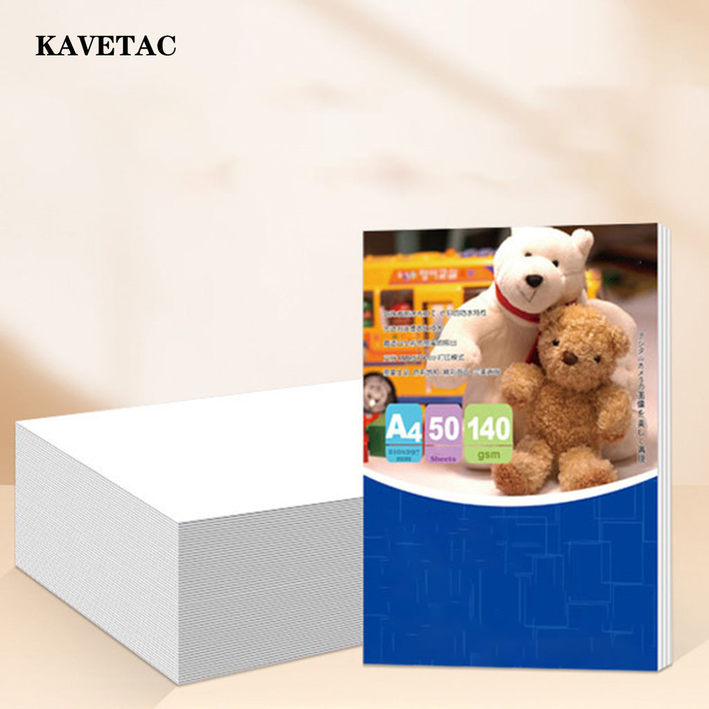 KAVETAC Quick-Dry Glossy Photo Paper, A4 Size Double-Sided Coated Paper, High Gloss for Home Photo Printing