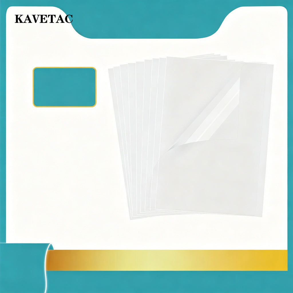 KAVETAC 30 Sheets Transparency Film Paper, 8.5x11 Inches Transparent Film for Ink Jet Printer, 100% Transparencies Printing Transparent Film Sheets for Overhead Projector, Silk Screen Printing