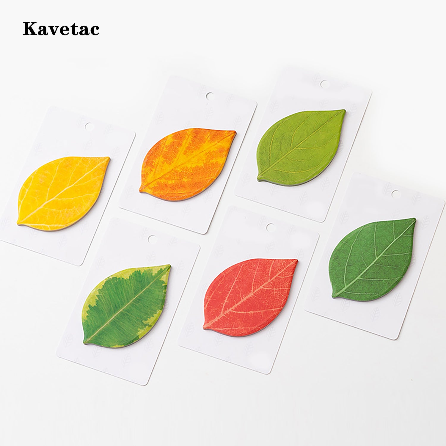 KAVETAC Creative Leaf Sticky Notes, Self-Adhesive Memo Pads for Scrapbooking & Journaling