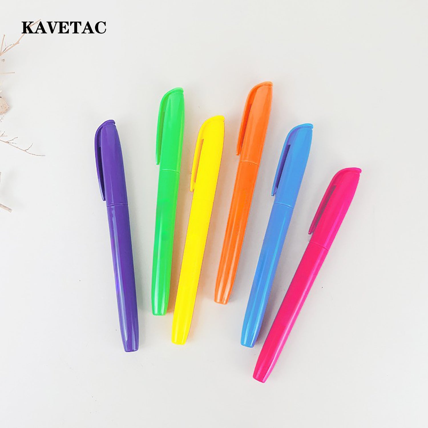 KAVETAC Highlighters, 6-Pack Chisel Tip Fluorescent Markers for School, Office & Note Taking