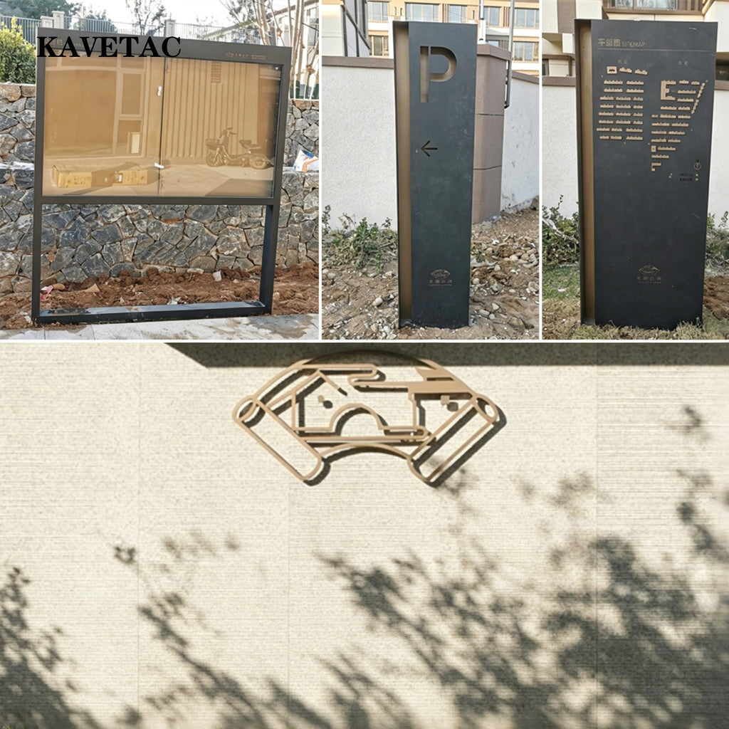 KAVETAC Personalized cast metal address plate. Display your address and street name. Customized house number sign.