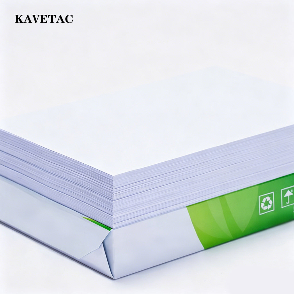 KAVETAC Premium Printable Vinyl Sticker Paper for Inkjet and Laser Printer - 100 White Matte Sticker Paper Waterproof - Excellent Adhesion Paper 8.5 x 11, Fast Dry, Holds Ink Well, Great for Cutting Machines