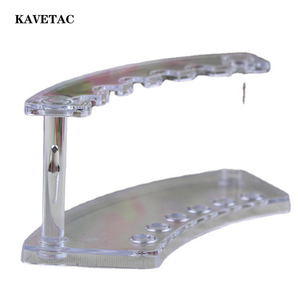 KAVETAC 2Pcs Clear Plastic Pen Holder Stand Display Rack, 6-Slot Pen Display Stands, Acrylic Pencil Holders Eyebrow Pens Stand Makeup Brush Rack Organizer for Home Office Store Desk School Supplies