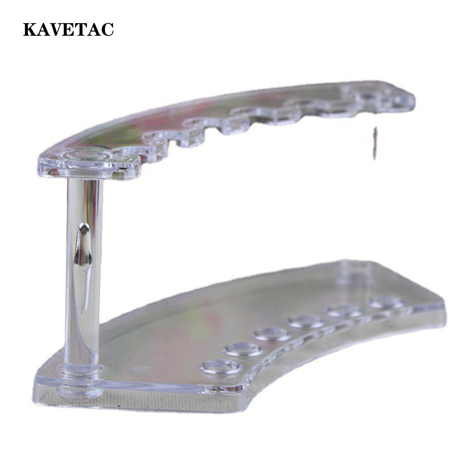 KAVETAC 2Pcs Clear Plastic Pen Holder Stand Display Rack, 6-Slot Pen Display Stands, Acrylic Pencil Holders Eyebrow Pens Stand Makeup Brush Rack Organizer for Home Office Store Desk School Supplies