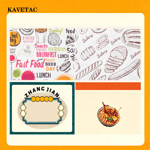 KAVETAC 80pcs Scalloped Paper Placemats – 10" x 14", 80 GSM, Disposable Table Mats in Dispenser Box