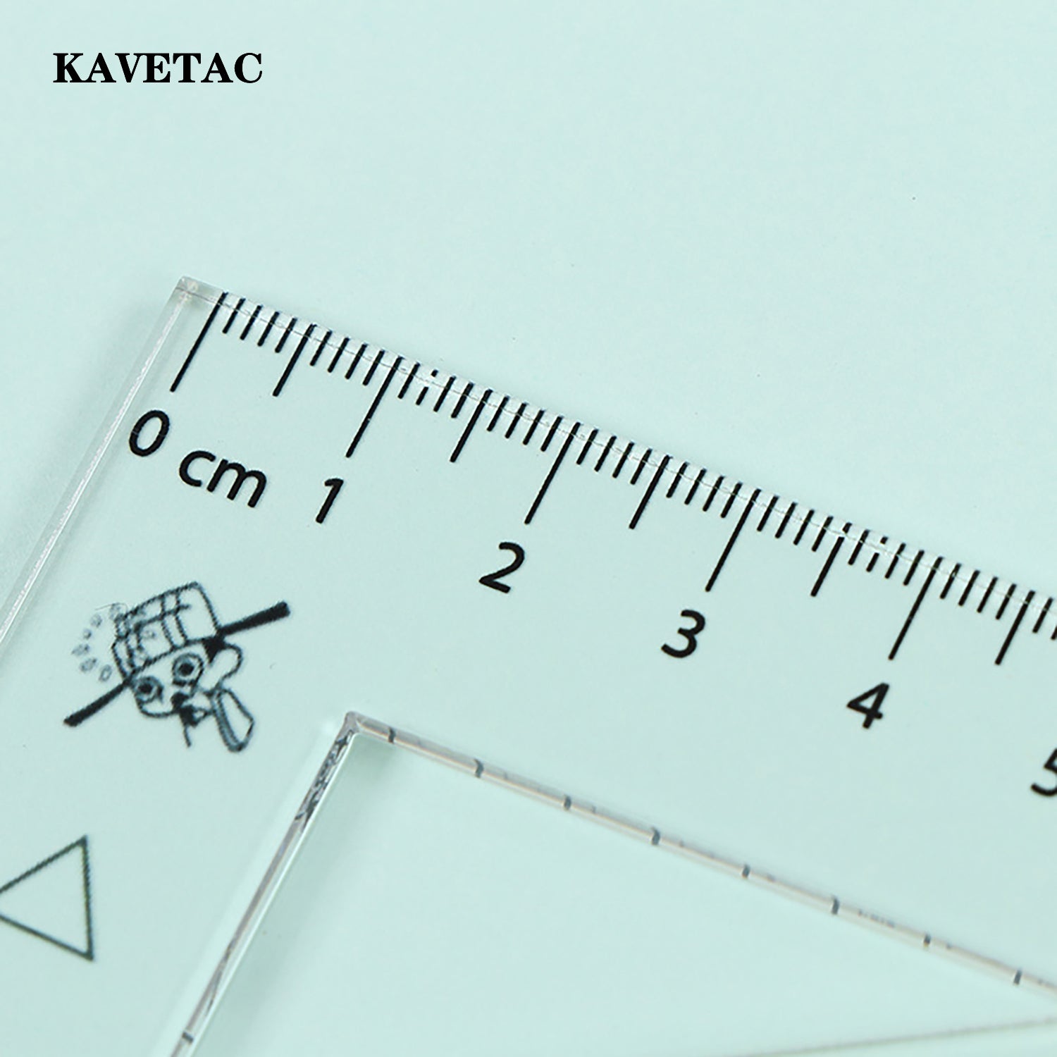 KAVETAC Drawing Triangles Set, Cartoon Printed Acrylic Geometry Kit with Rulers & Protractor, Shatter-Resistant for School Use