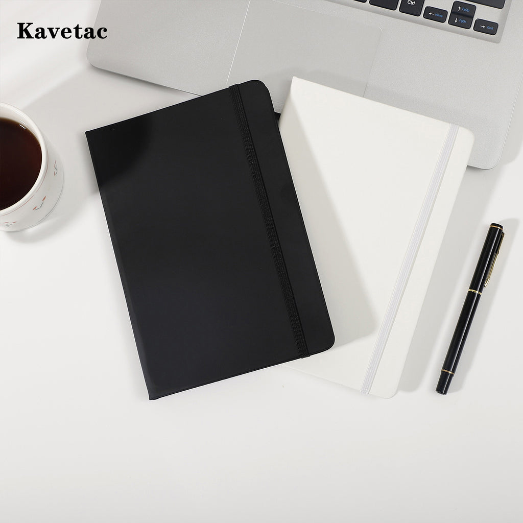 KAVETAC A5 Hardcover Copybooks, 200 Pages (100 Sheets) Lined Journal with Elastic Band, 145x210mm