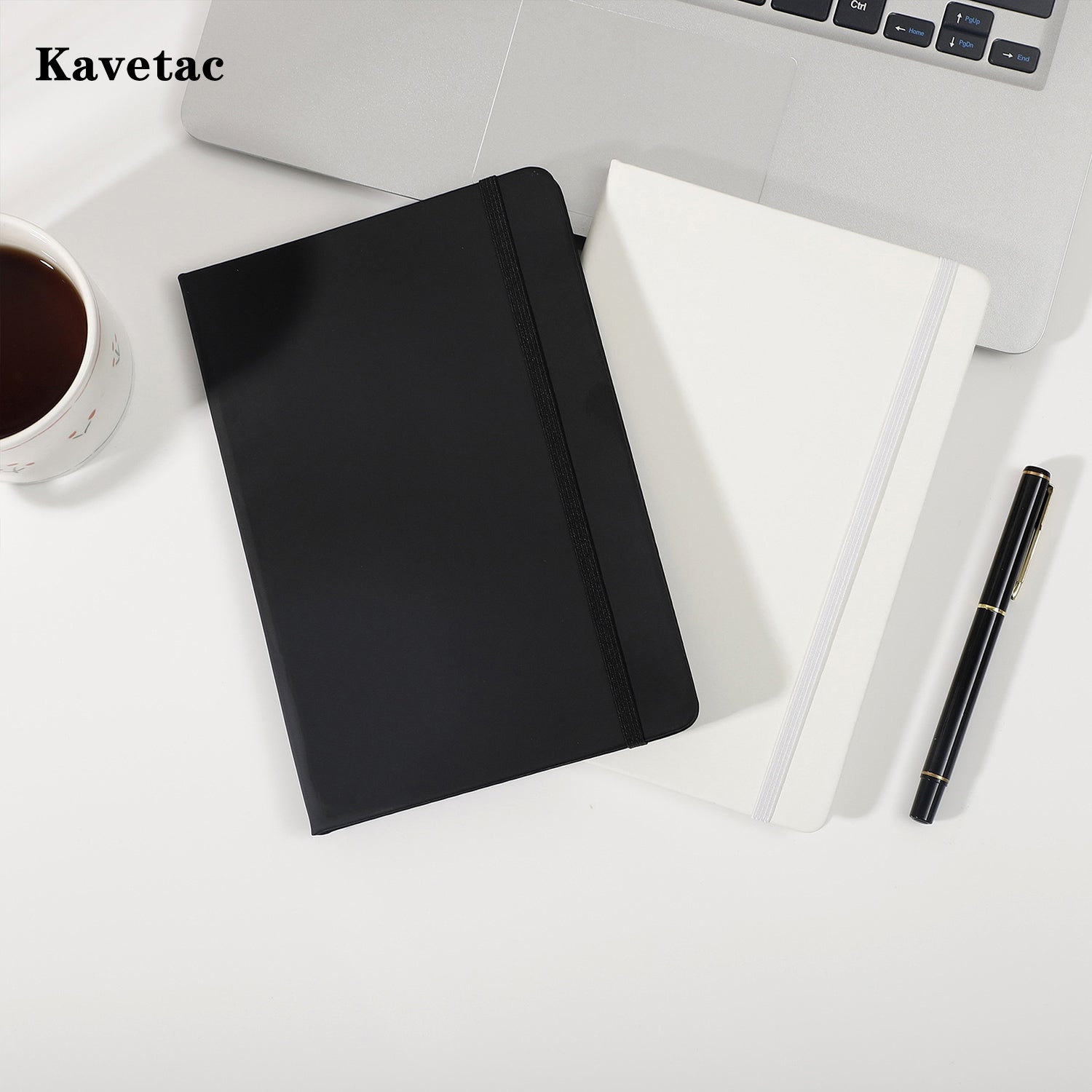 KAVETAC A5 Hardcover Copybooks, 200 Pages (100 Sheets) Lined Journal with Elastic Band, 145x210mm
