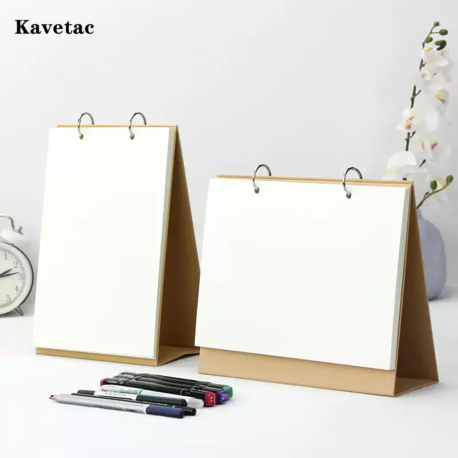 KAVETAC 12x12cm Universal Blank Calendar Refills, 30 Sheets Pre-Punched Pages for Ring-Bound Calendars